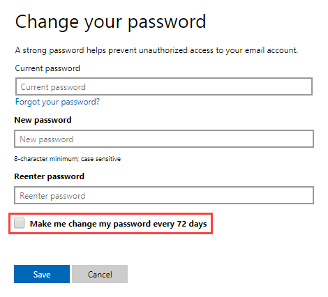 how to i change my microsoft exchange account password in thunderbird